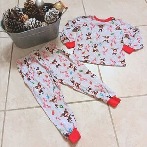 Rudolph, the red nose Reindeer fleece pajama set